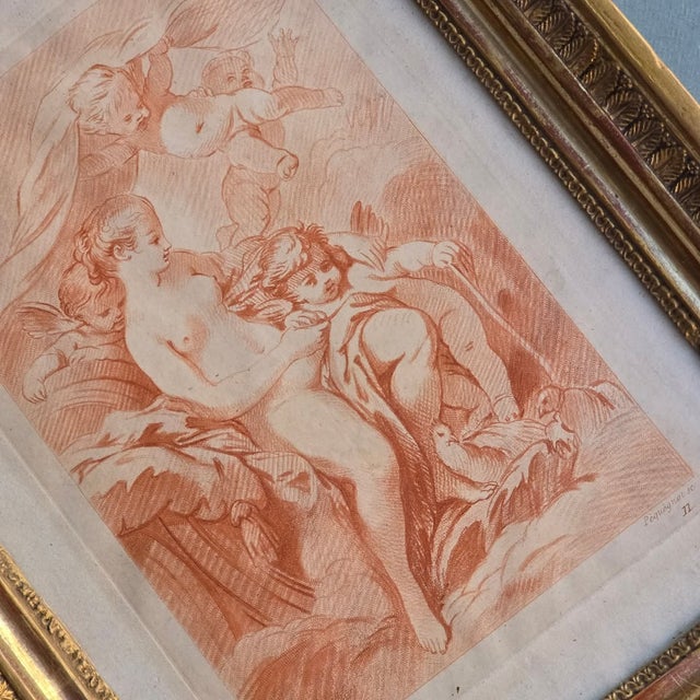 Auguste Pequegnot, Venus with Cupins, 1800s, Paper, Framed For Sale - Image 5 of 16