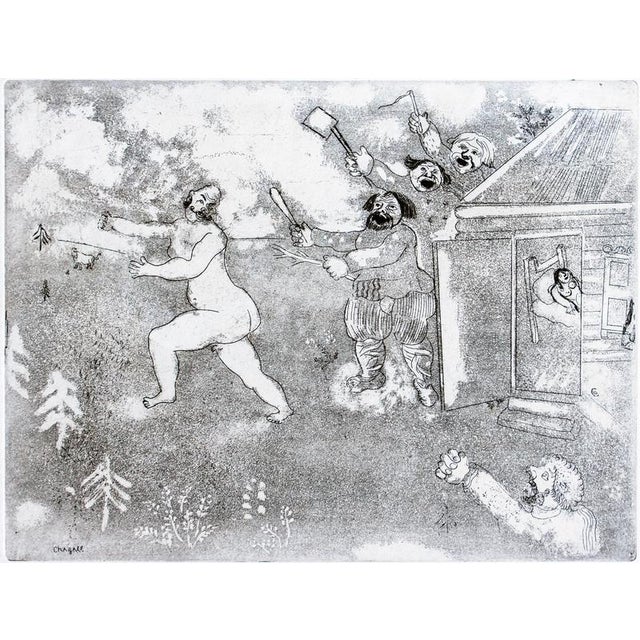 from "Les Ames Mortes de Gogol", illustrated by Marc Chagall. Not signed (signed on plate). Edition of 335 prints....