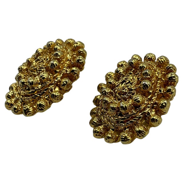 Christian Lacroix Christian Lacroix Vintage Gold Toned Earrings For Sale - Image 4 of 5