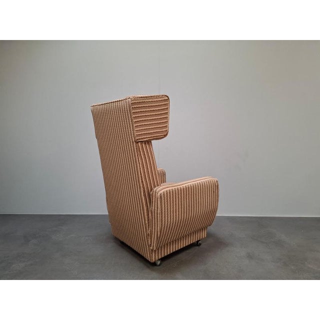 Mid-Century Modern Wingback Lounge Armchair on Castors in Upholstery, 1960 For Sale - Image 15 of 18