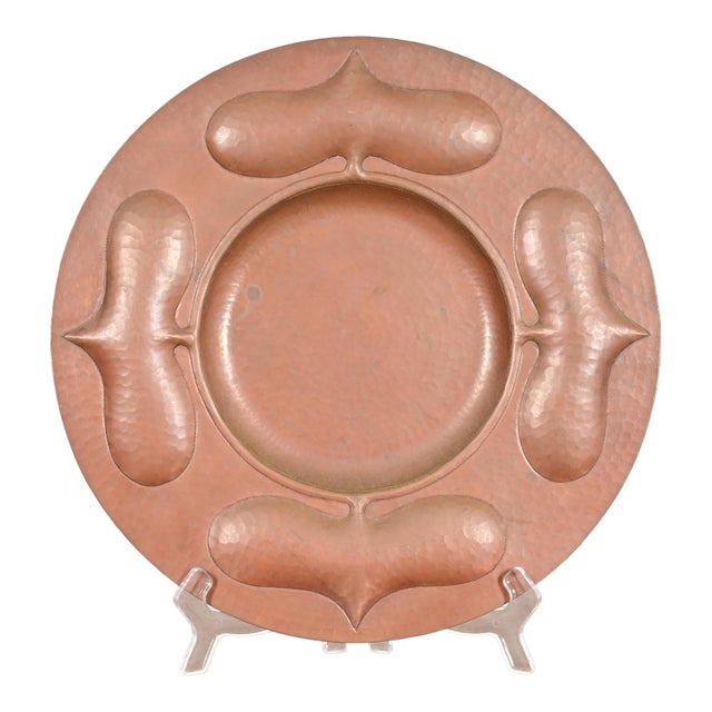 Ramon Ramirez Arts & Crafts Hammered Copper Charger Plate or Tray For Sale