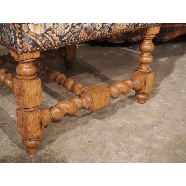 Large Carved Oak Renaissance Style Armchair From France, C. 1890 For Sale - Image 4 of 13
