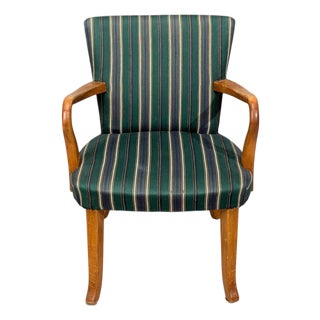 Alfred Christensen Style, Armchair, Bentwood, Fabric, Sweden, 1960s For Sale