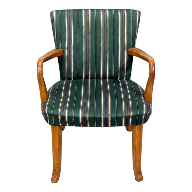 Alfred Christensen Style, Armchair, Bentwood, Fabric, Sweden, 1960s For Sale
