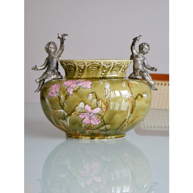 Ceramic Art Nouveau Jardiniere by Ludwig Wessel, 1890s For Sale - Image 7 of 7
