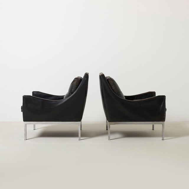 Mid-Century Lounge Chairs in Chrome and Patinated Leather, Germany, 1960s, Set of 2 For Sale - Image 6 of 13