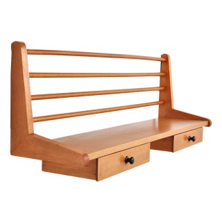 Mid-Century Wall Rack in Beech, 1950s For Sale