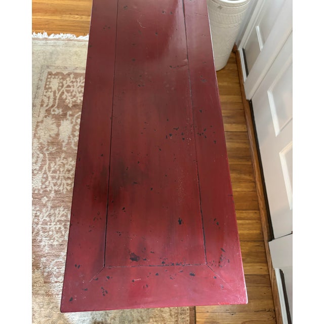 Asian Red Lacquer Console Table For Sale - Image 11 of 12