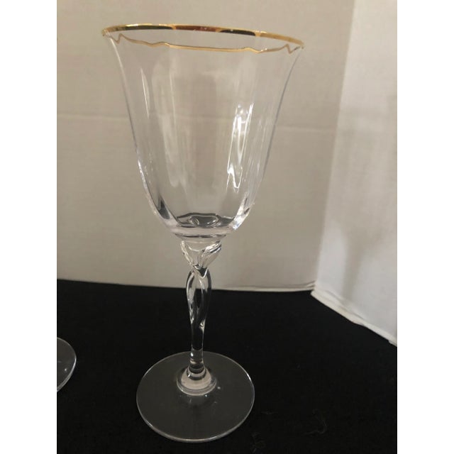 Contemporary Oneida Chateau Gold Wine/ Water Glasses Set of 4 For Sale - Image 3 of 6