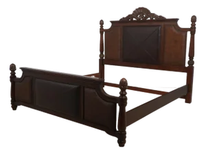 Lexington Tommy Bahama King Size Rattan & Leather Bed