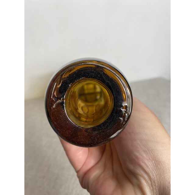 Black Glass Bottle Encased in Wrought Iron, 1930s For Sale - Image 8 of 15