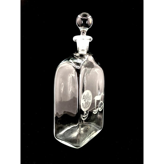 Rare and Beautiful Handmade Erik Meisner Solvognen Sun Chariot Etched Glass Decanter, Mid Century Modern (MCM) Denmark....