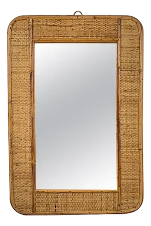 Bamboo & Rattan Wall Mirror from Dal Vera, Italy, 1950s