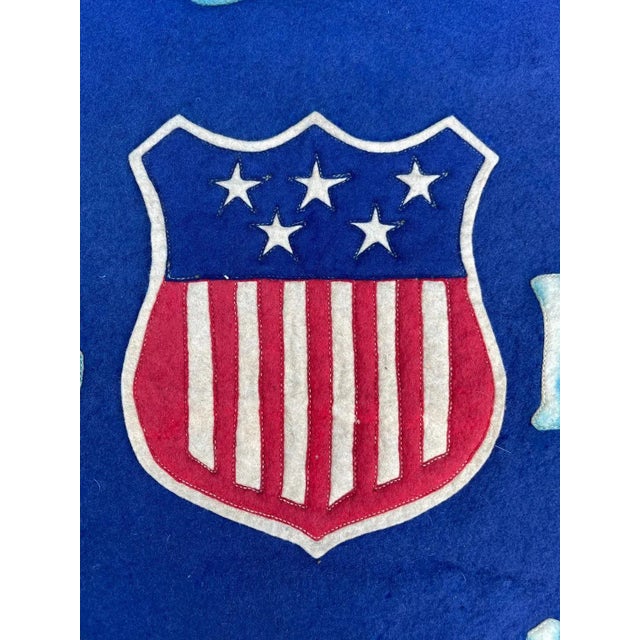Beautiful vintage patriotic felt banner Overall good vintage condition, vibrant colors, as shown in photos. About 20”...