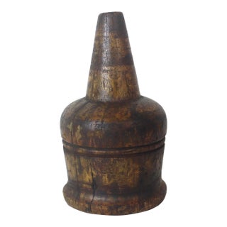 Antique Wood Kitchen Funnel With Patina For Sale