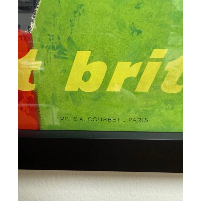 C. 1962, Air France – Great Britain, Original Vintage Lithograph Travel Poster Printed in France, Custom Framed in Black, Artist Guy Georget For Sale In Jacksonville, FL - Image 6 of 10
