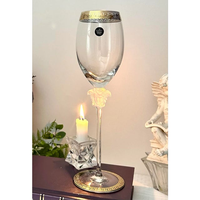 This is for a lovely vintage Versace Medusa D'Or by Rosenthal Wine Glass. This Rosenthal white wine glass is a vintage...