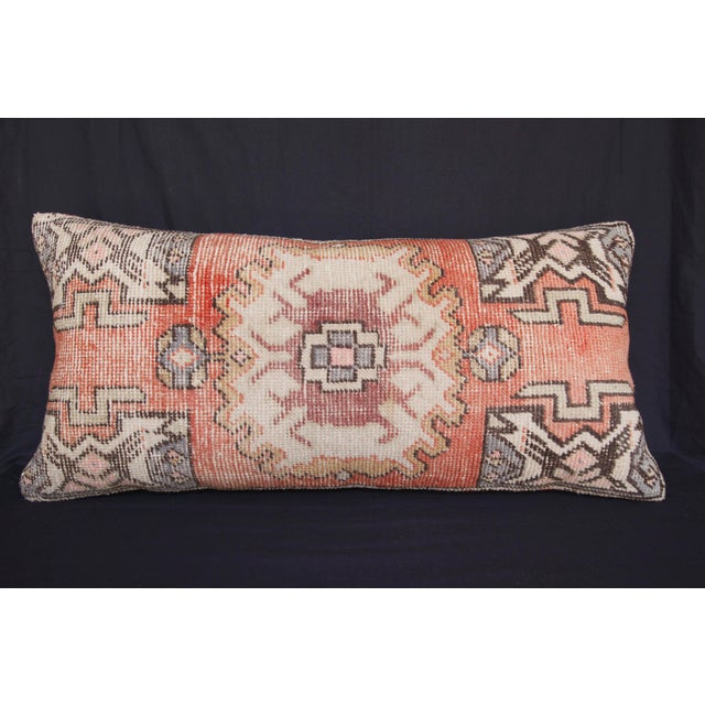 Mid 20th Century Over Size Decorative Handwoven Rug Pillow Cover -16'' X 32'' For Sale - Image 5 of 8