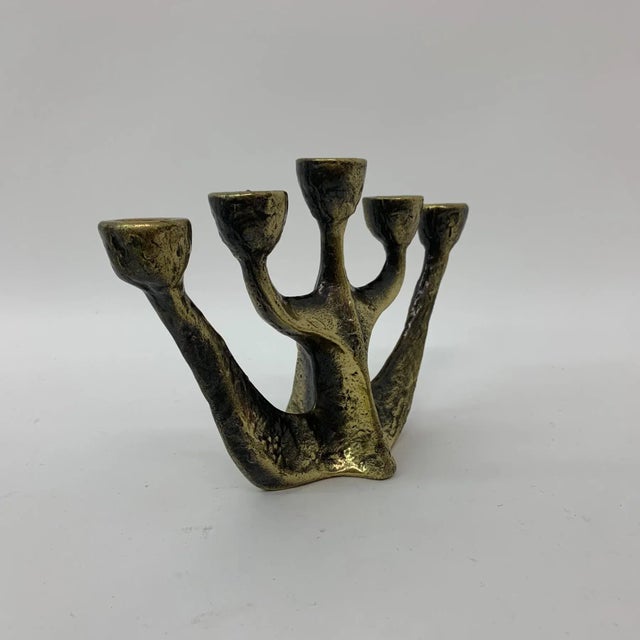 Gold Brutalist Candle Holder from Horst Dalbeck, 1970s, Germany For Sale - Image 8 of 11