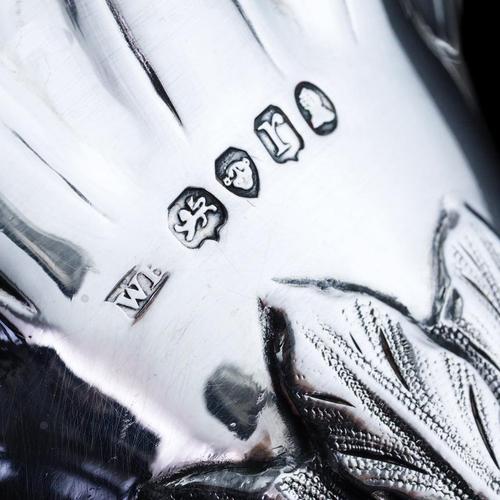 Antique Silver Salt Cellars with Naturalistic Flower Decor by William Bateman, 1832, Set of 2 For Sale - Image 16 of 18