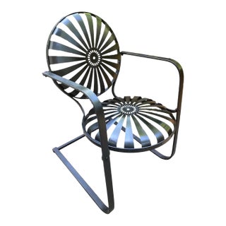 Mid 20th Century Francois Carre Petite Cantilever Iron Rocking Chair For Sale