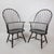 Traditional 1990s Pair of d.r. Dimes Windsor Bowback Arm Chairs in Black Crackle With Custom Cushions For Sale - Image 3 of 11