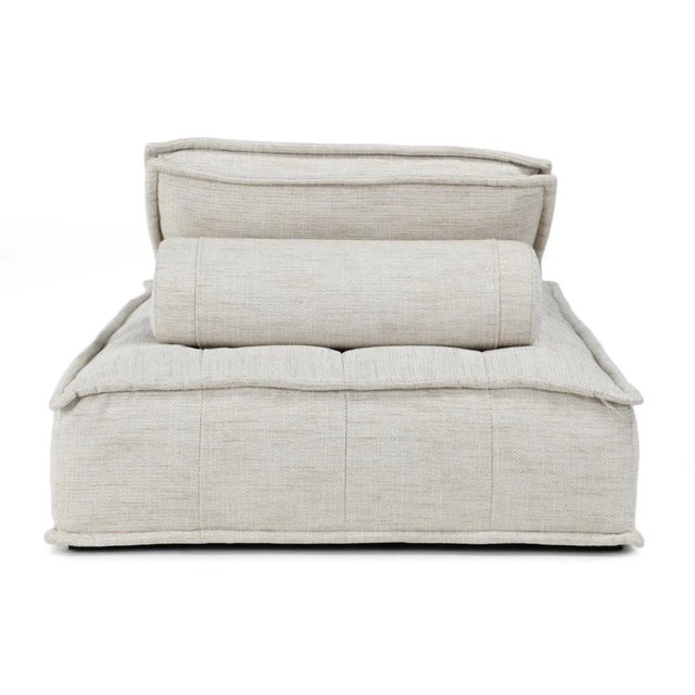 Low Modern Ivory Chaise Sofa For Sale - Image 4 of 8