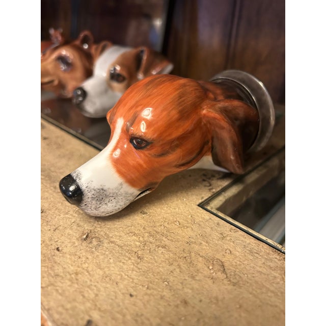 1980s 1980s Royale Stratford Hound Head Stirrup Cups (Pair) For Sale - Image 5 of 7