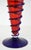 Glass Signed Murano Blown Red Blue Swirl Art Glass Vase Italy For Sale - Image 7 of 12