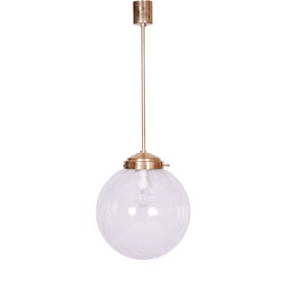 Mid-Century Czech Brass and Glass Pendant attributed to Kamenický Šenov, 1960s For Sale