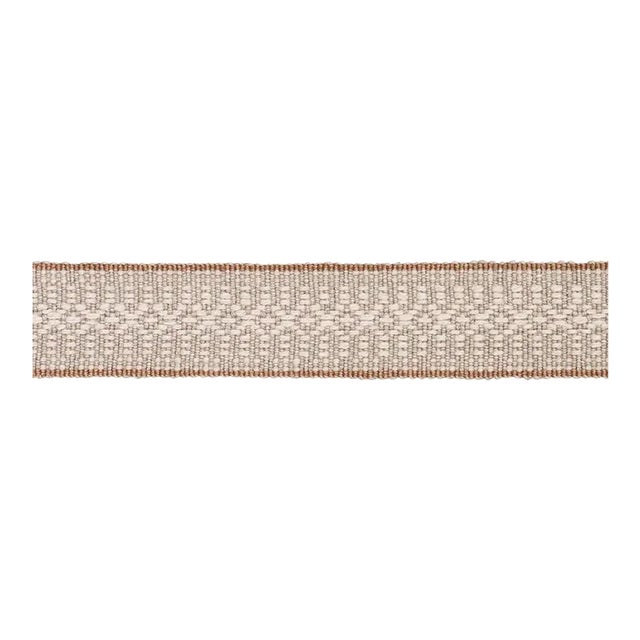 Schumacher Helena Linen Cotton Tape In Natural For Sale