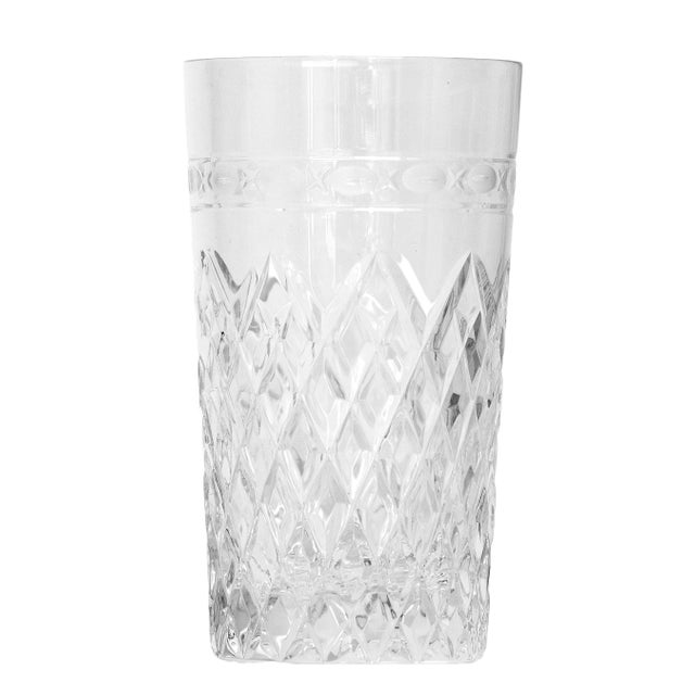 English Late 20th Century Wedgewood "Cheslyn" Crystal 5oz Tumblers With Diamond Cut Pattern; Set of 8 For Sale - Image 3 of 6