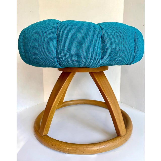 Mid-Century Modern Mid 20th Century Heywood-Wakefield Mid-Century Modern Flower Swivel Ottoman Footstool For Sale - Image 3 of 11