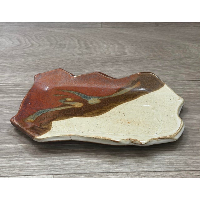 1990s Handmade Abstract Ceramic Spoon Rest — Signed Studio Pottery For Sale - Image 4 of 6