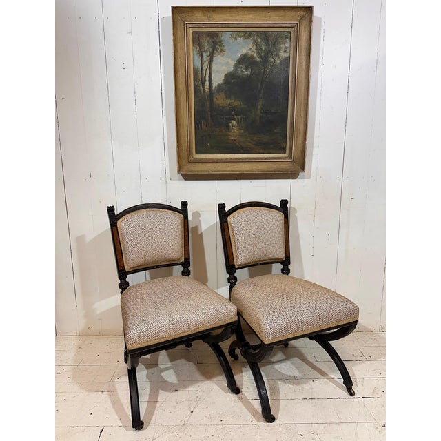 Antique Aesthetic Movement Chairs in the style of James Lamb of Manchester, 1876, Set of 2 For Sale - Image 13 of 14