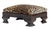 Antique mahogany empire period footstool featuring distinctive scrolled legs. The velvet fabric is a long-standing iconic...