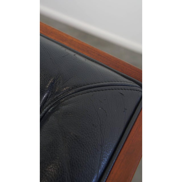 Art Deco Sofa with Woodwork and Dark Blue Cowhide For Sale - Image 14 of 18