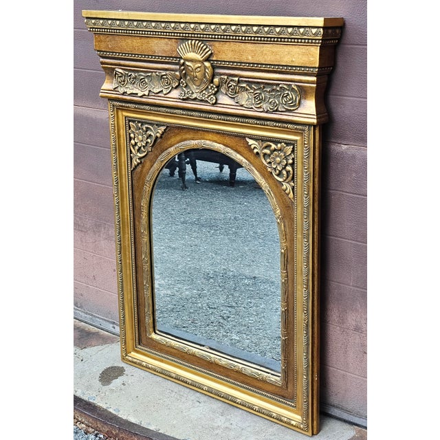 Hollywood Regency Hollywood Regency Italian Versace Style Gilded Medusa Figural Wall Mirror For Sale - Image 3 of 10