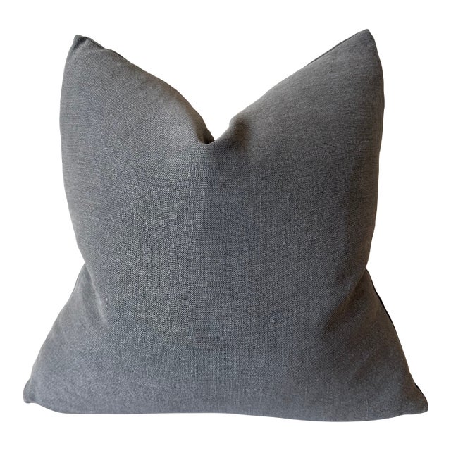 Stone Washed Linen Pillow -Khaki For Sale