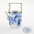 Chinoiserie Antique Oversized Blue and White Chinoiserie Porcelain Tea or Coffee Pot For Sale - Image 3 of 10