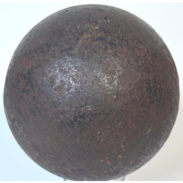 Pair Confederate Civil War Cast Iron Cannonballs with Century Ormolu Mounts For Sale - Image 12 of 18