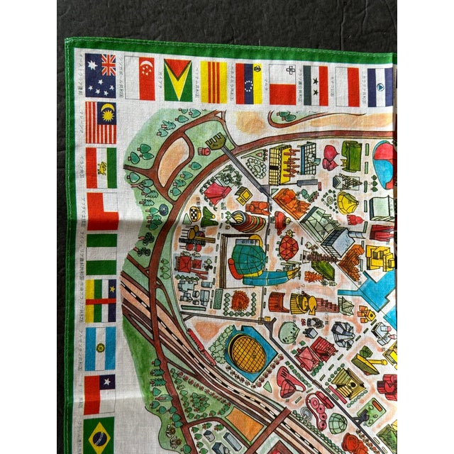Textile Vintage Textile Map of Osaka Japan For Sale - Image 7 of 12