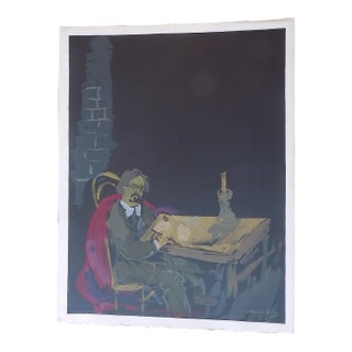 Vintage Mid 20th C. Ltd. Ed. Signed Mane-Katz Elephant Folio Lithograph For Sale