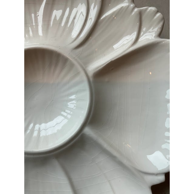 Ceramic Vintage Italian White Ceramic Flower-Shaped Artichoke Plate For Sale - Image 7 of 10