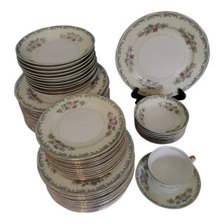 1930s Vintage Meito China Hand Painted Dinnerware Set- 76 Pieces For Sale