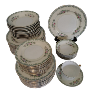 1930s Vintage Meito China Hand Painted Dinnerware Set- 76 Pieces