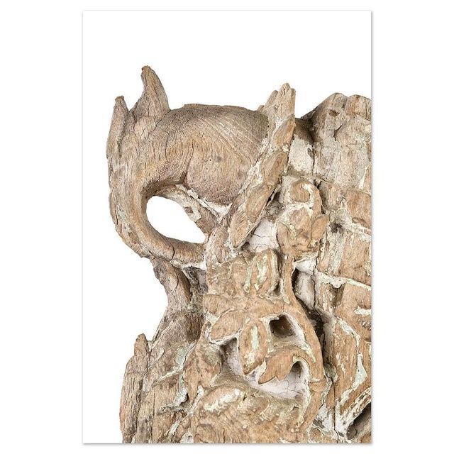 Antique Teak Sculpture on a Base For Sale - Image 6 of 8