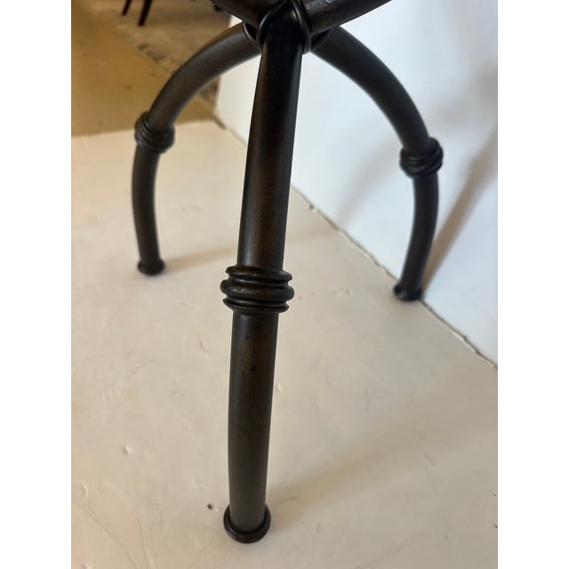 Brown Baker Round Burl & Iron Occasional Side Table For Sale - Image 8 of 13
