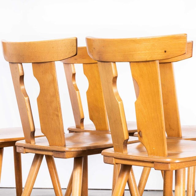 Blonde Dining Chairs, Alsace, 1950s, Set of 6 For Sale - Image 4 of 11