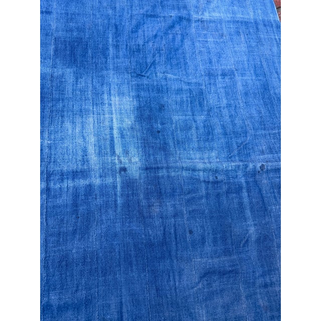 Textile Vintage African Indigo Denim Mossi Mudcloth 80” L X 45” W Textile | No. 115 For Sale - Image 7 of 11